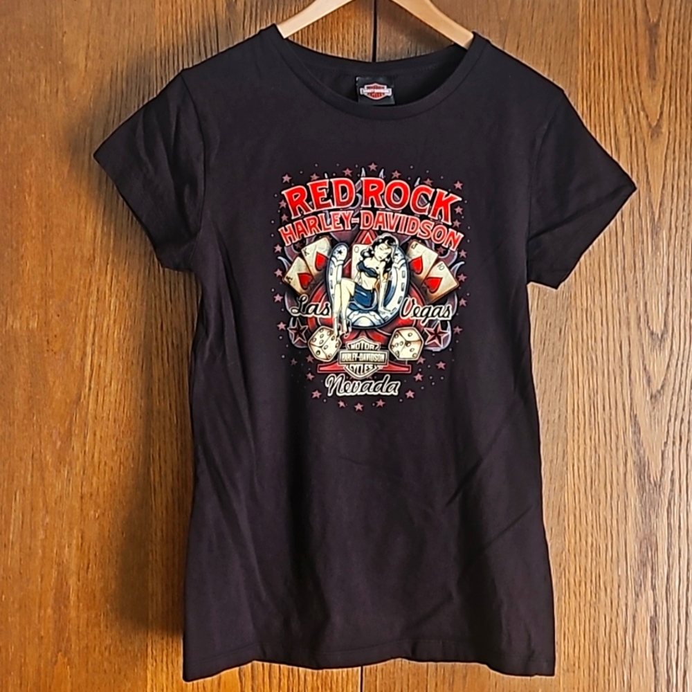 Ladies L Harley-Davidson cap sleeved t-shirt